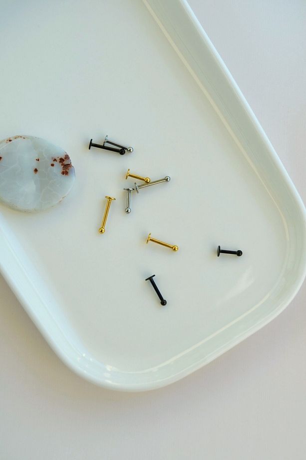 2 mm Küçük Toplu Paslanmaz Çelik Piercing Tragus Helix Lob - 6