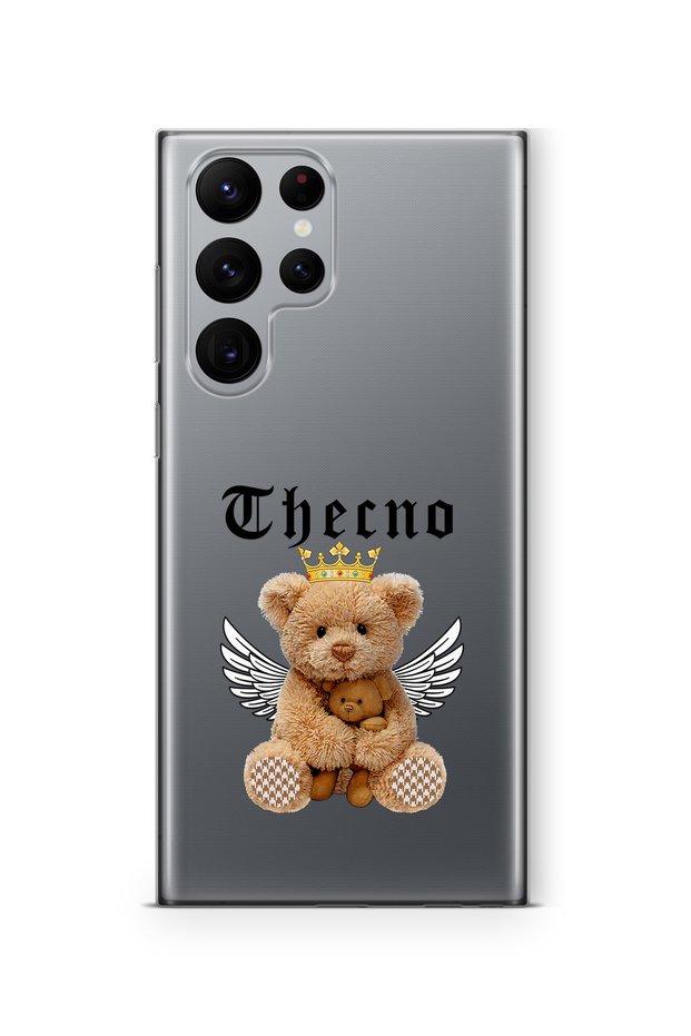حافظة شفافة مطبوعة بتصميم Thecno متوافقة مع هاتف Samsung Galaxy S22 Ultra