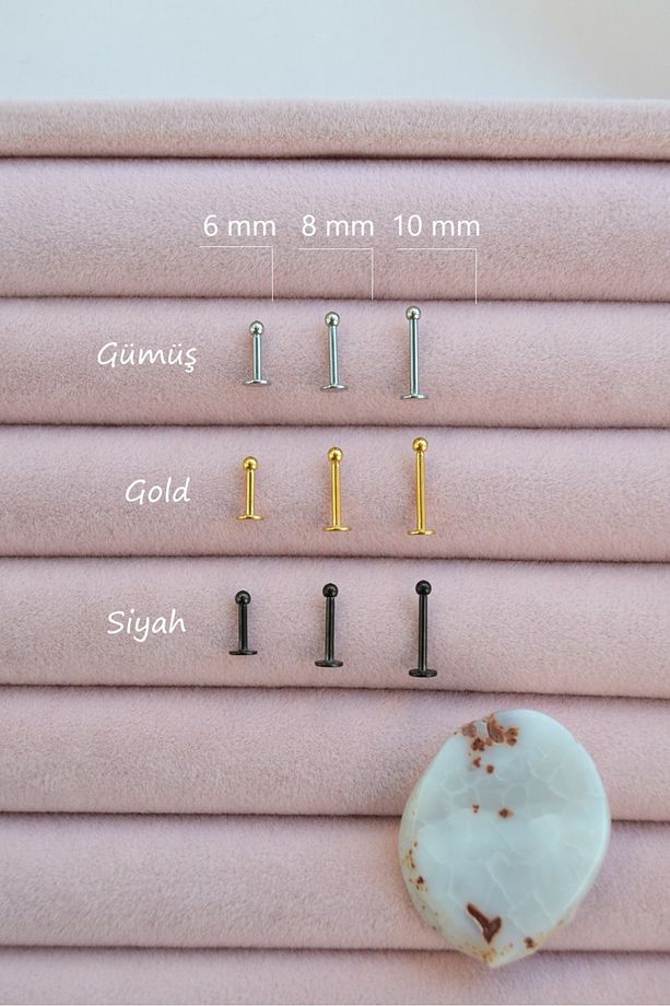 2 mm Küçük Toplu Paslanmaz Çelik Piercing Tragus Helix Lob - 4