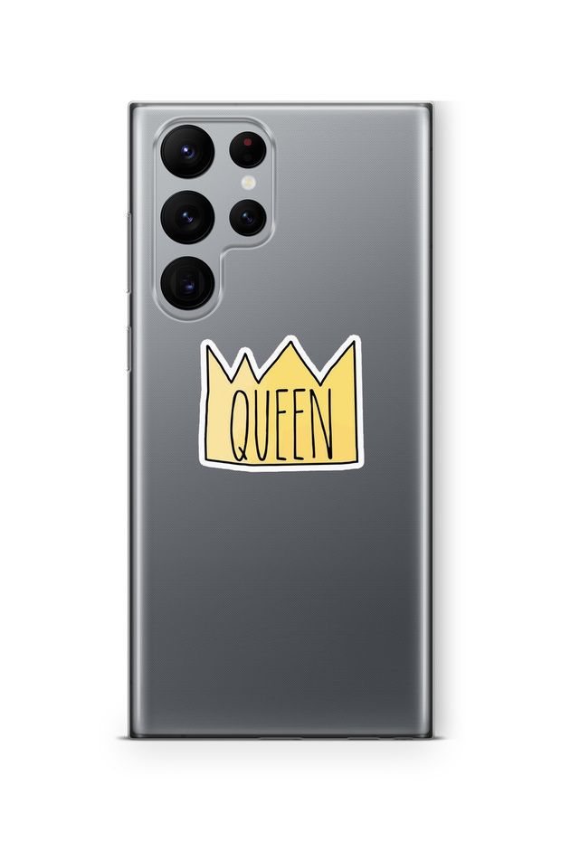 Samsung Galaxy S23 Ultra Compatible Queen Design Printed Transparent Case