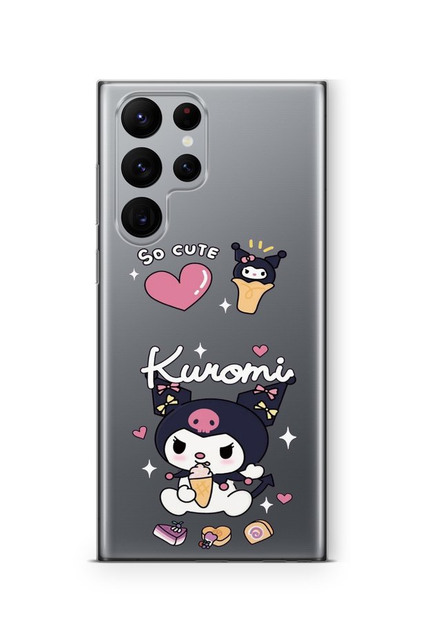 Samsung Galaxy S23 Ultra Compatible Kuromi Design Printed Transparent Case