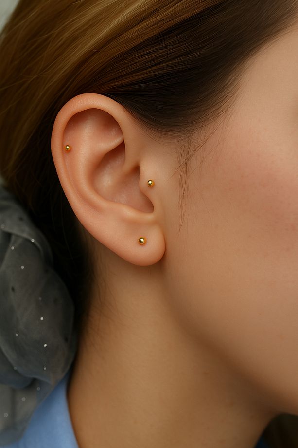 2 mm Küçük Toplu Paslanmaz Çelik Piercing Tragus Helix Lob - 1