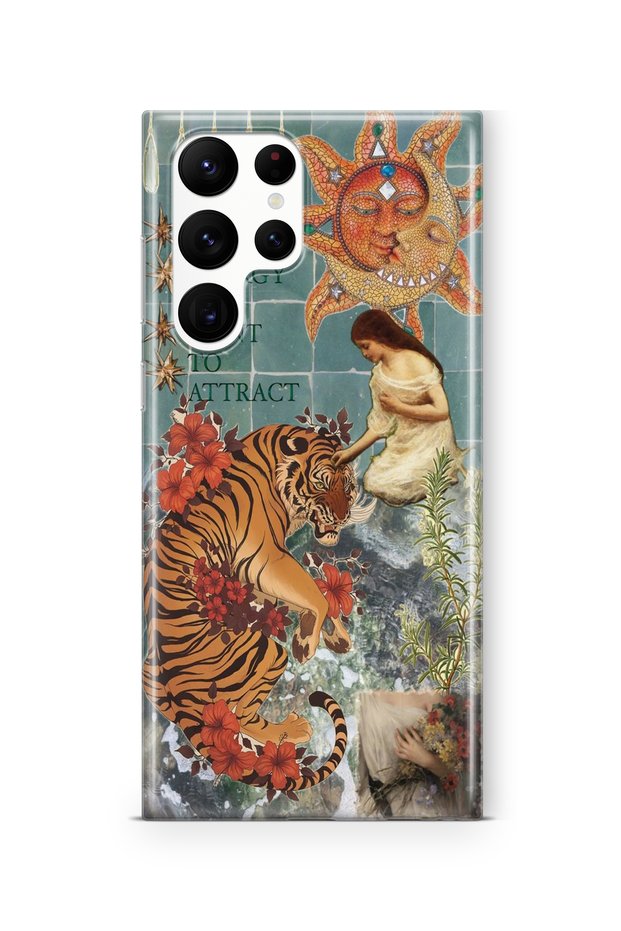 حافظة شفافة مطبوعة بتصميم الطاقة المتوافقة مع هاتف Samsung Galaxy S22 Ultra