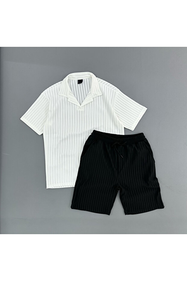 Summer 2-Piece Polo T-Shirt and Shorts Ottoman Fabric