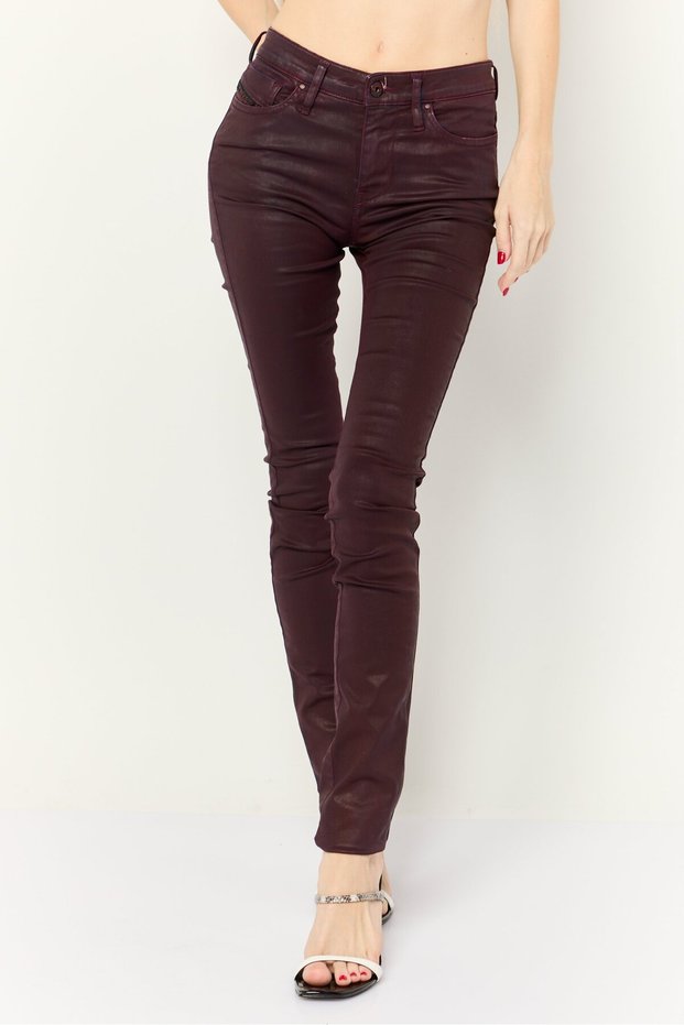 Women Skinzee Slim Fit Skinny Leg Stretch Jeans, Burgundy