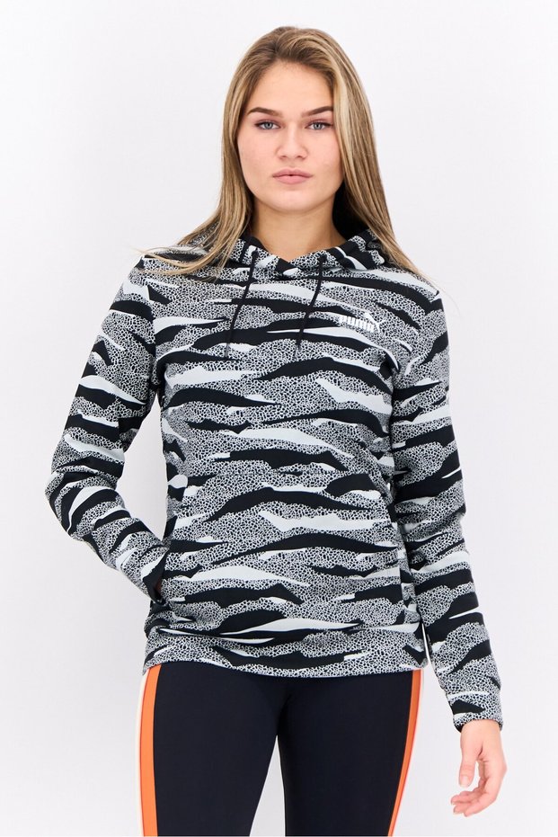 Women Sportswear Fit Long Sleeve Outdoor Sweatshirts, Black/Grey