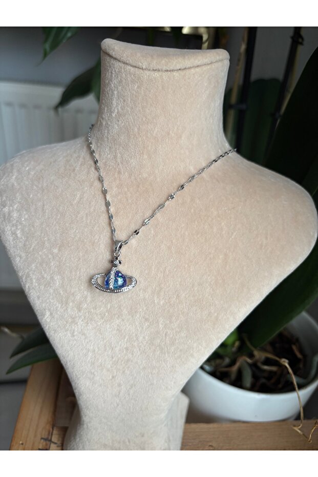 Satürn Çelik Kolye - 5