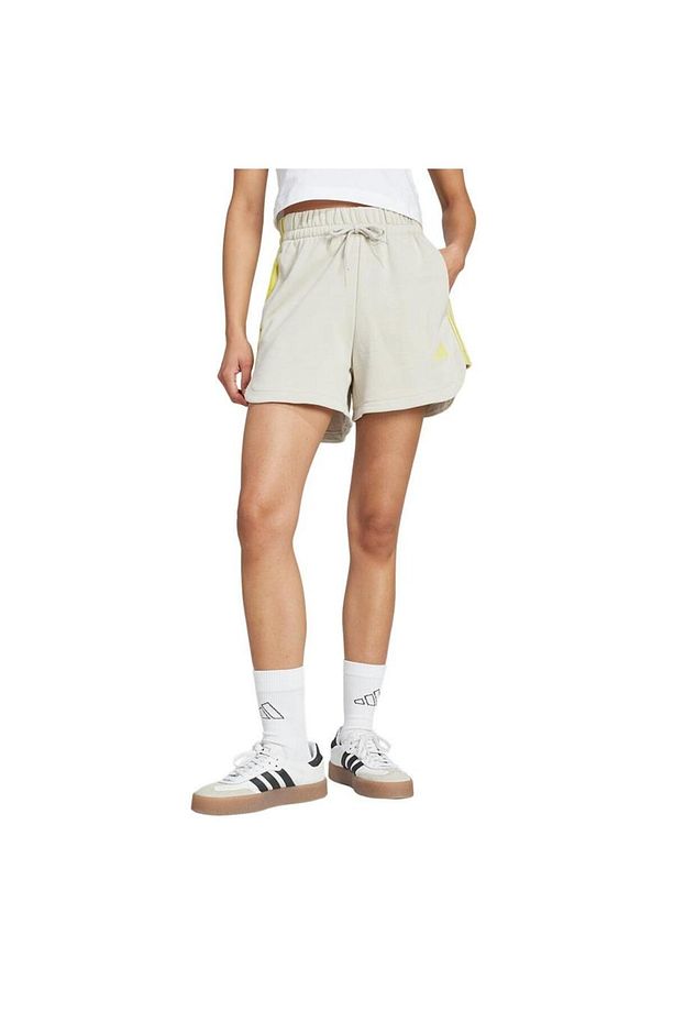 Essentials 3 Stripes Print Kadın Bej Şort - 1