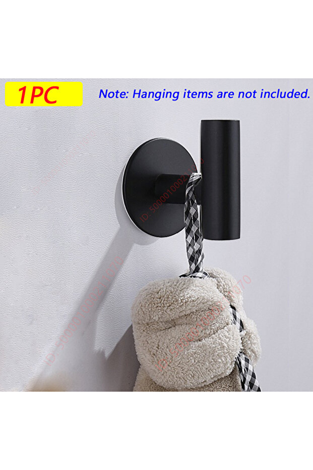1 Piece Black Hook 1/2PCS Adhesive Wall Hook Stainless Steel Robe Sticker Hooks Towel Coat Key Pants