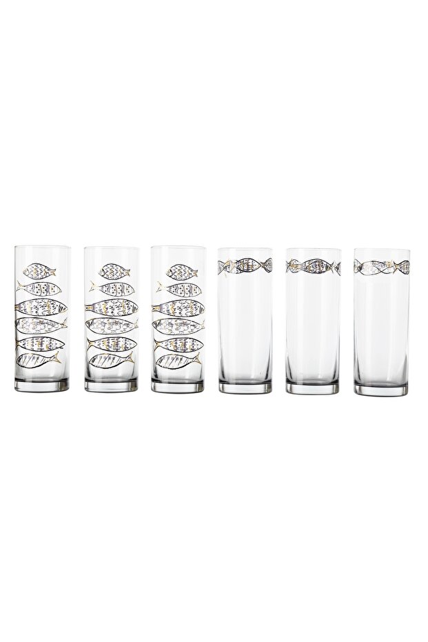 Gold Fish Raki Glass Set of 6 -200Ml