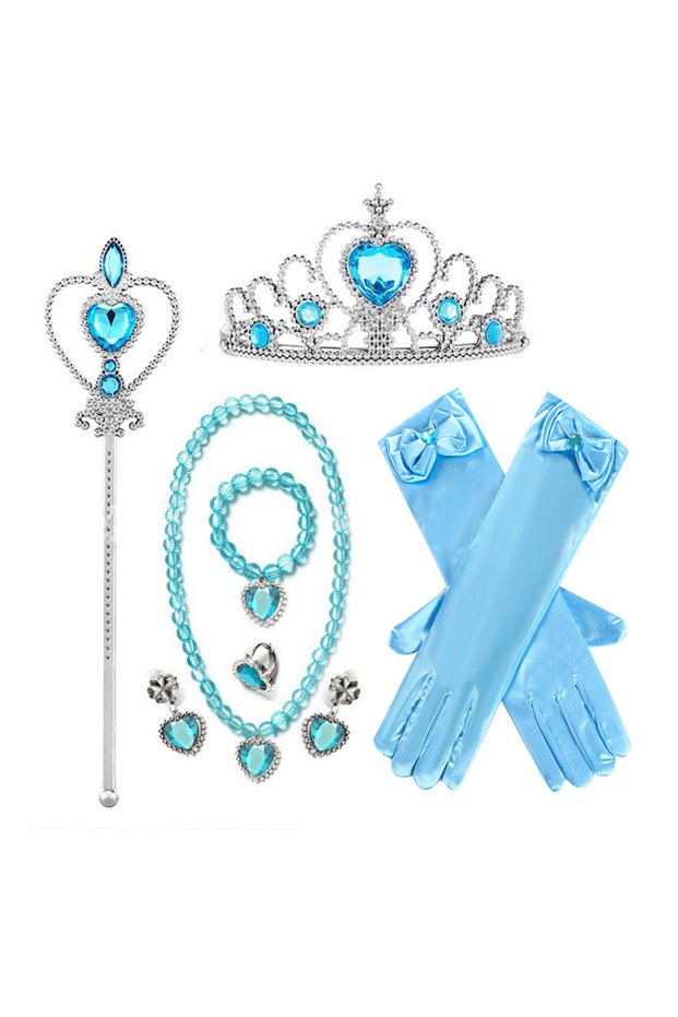 A01 Princess Girls Anna Elsa Accessory Costume Photography Props Gloves Tiara Angle Fairy Wand Jewel