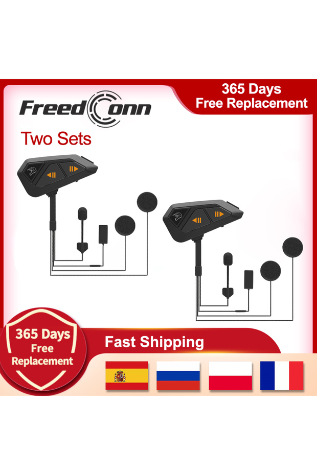 FG-2 SetS Freedconn FG Motorcycle Intercom Helmet Bluetooth Headset 1000M Interphone Communicator 1