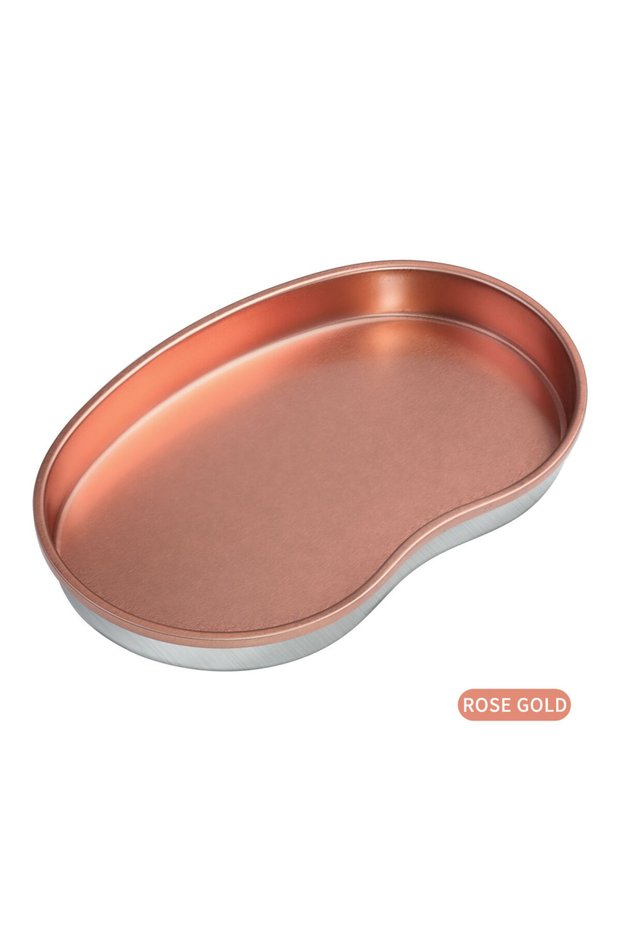 Gold 1Pcs Pink Stainless Steel Cosmetic Storage Tray Nail Art Equipment Plate Tools Dental&False Nai