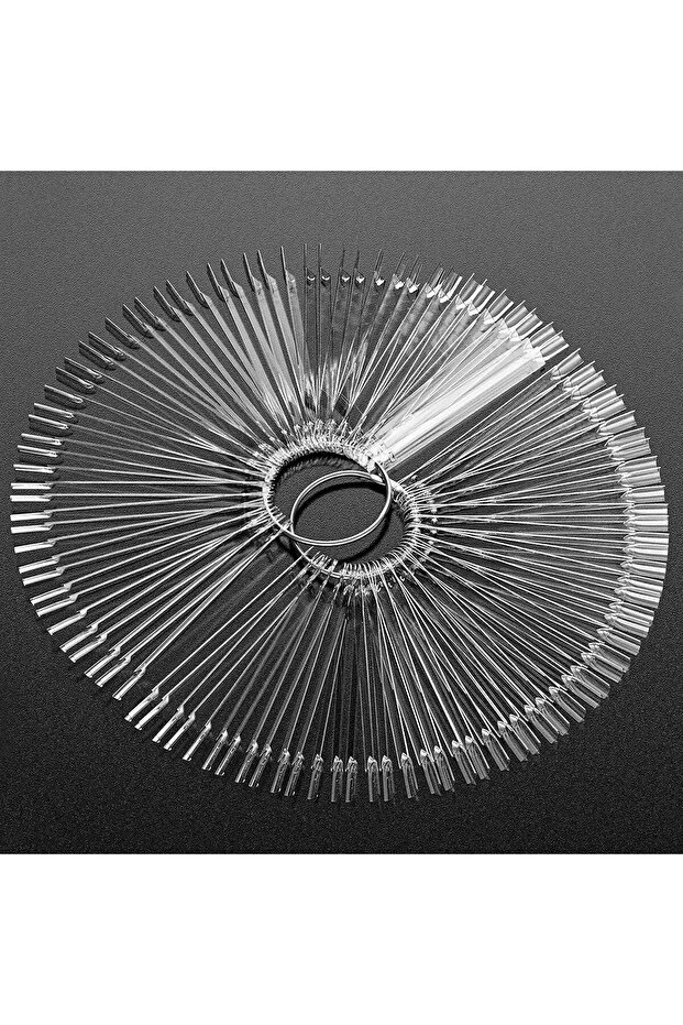 100 Transparent 100 Tips Fan Shape Nail Swatch Sticks False Nail Art Polish Tips Salon Display Pract