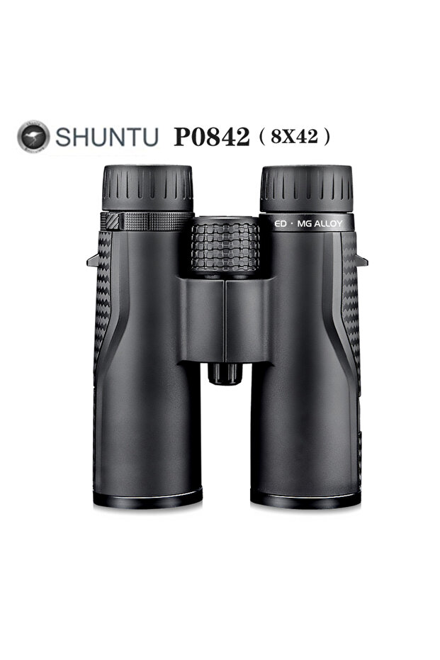 منظار ثنائي قوي من Shuntu P0842(8x42) بعدسة ED 8x42 10x42 مقاوم للماء IPX7 مع منشور Bak4 ومدى طويل خارجي