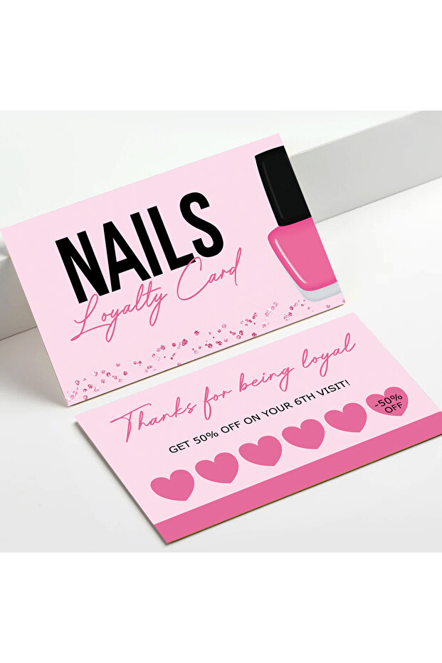 50pcs Card style 1 50pcs Nails Business Card Press On Nail Loyalty Paper Card Board Nail Discount