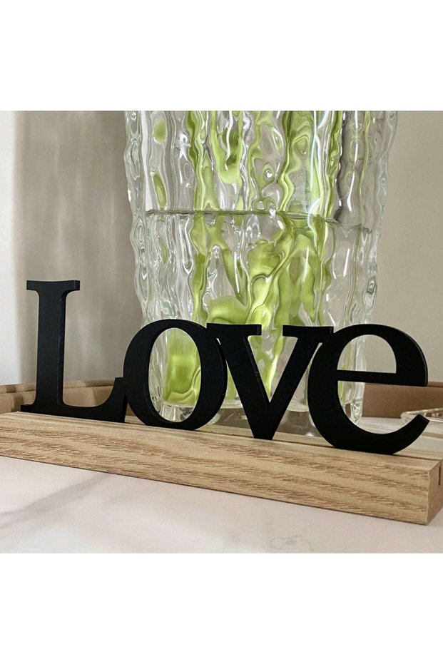 LOVE Inspirational Black Wooden Table Sign - Motivational Home Decor Centerpiece
