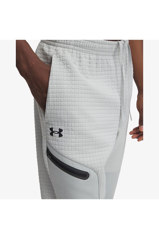 Unstoppable Fleece Grid Erkek Gri Eşofman Altı - 4