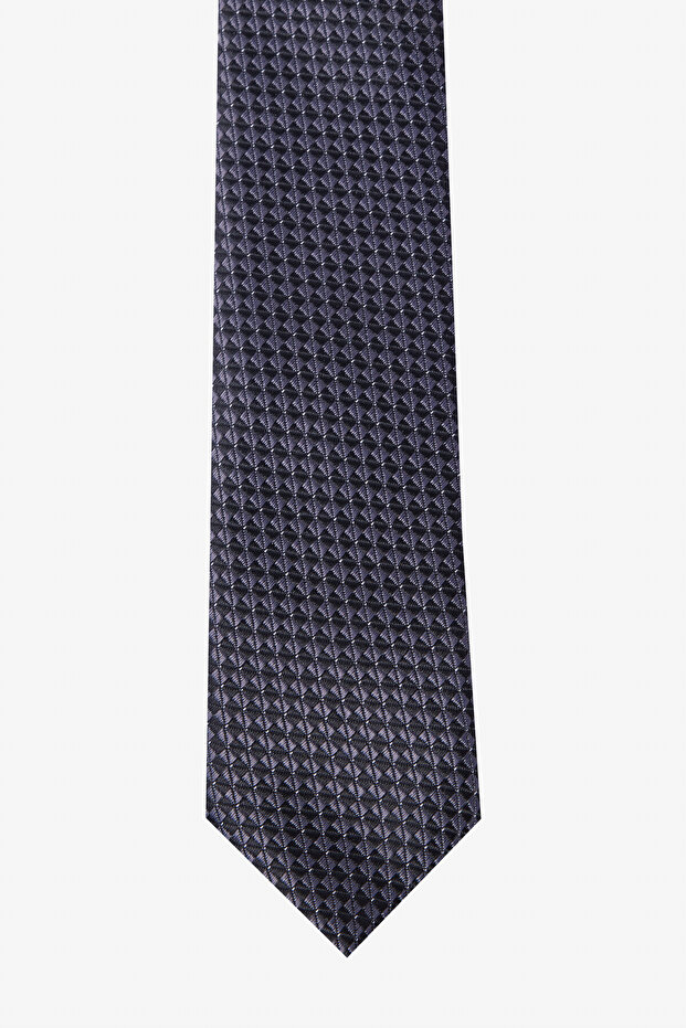 ربطة عنق رفيعة منقوشة باللون الأسود للرجال - 2