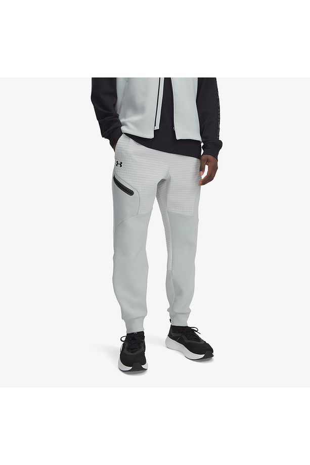 Unstoppable Fleece Grid Erkek Gri Eşofman Altı - 3
