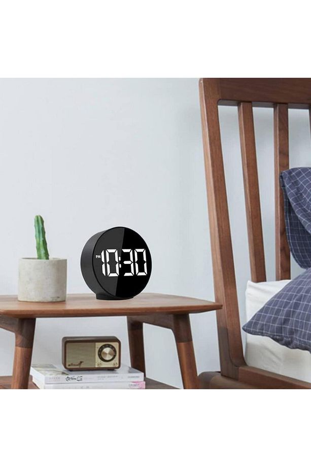 Çift Alarmlı Led Touch Snooze Şık Tasarım Masa Saati Siyah - 7