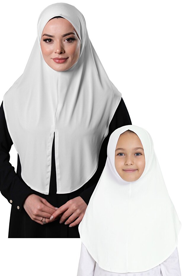 Cream Practical Mother Daughter Combination Hijab Scarf Sandy Plain Hijab 230812 _40