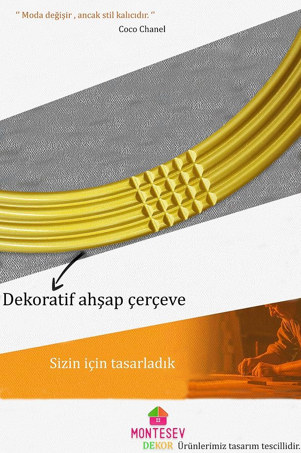 Safir Ahşap Gold Dekoratif Ayna Yuvarlak Ayna Işlemeli Duvar Aynası Tekli - 69 Cm - 7
