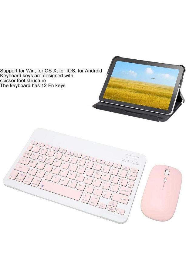 Bl30 Bluetooth Ios Ipad Android Windows Uyumlu Klavye Mouse Seti - Sessiz - Şarjlı - Combo - 4