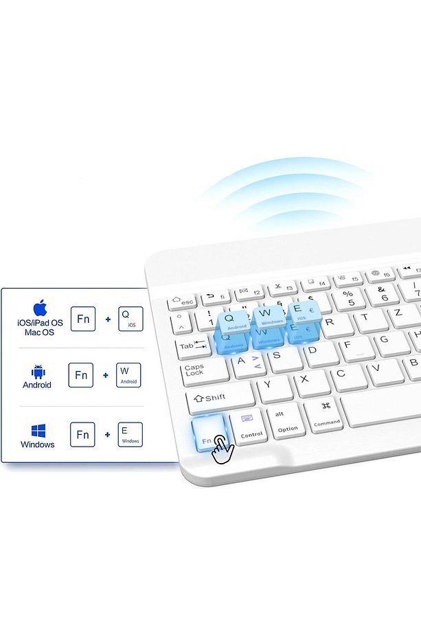 Bl30 Bluetooth 10 Inç Ios Windows Android Uyumlu Kablosuz Klavye - Türkçe - Şarjlı - Sessiz - 8