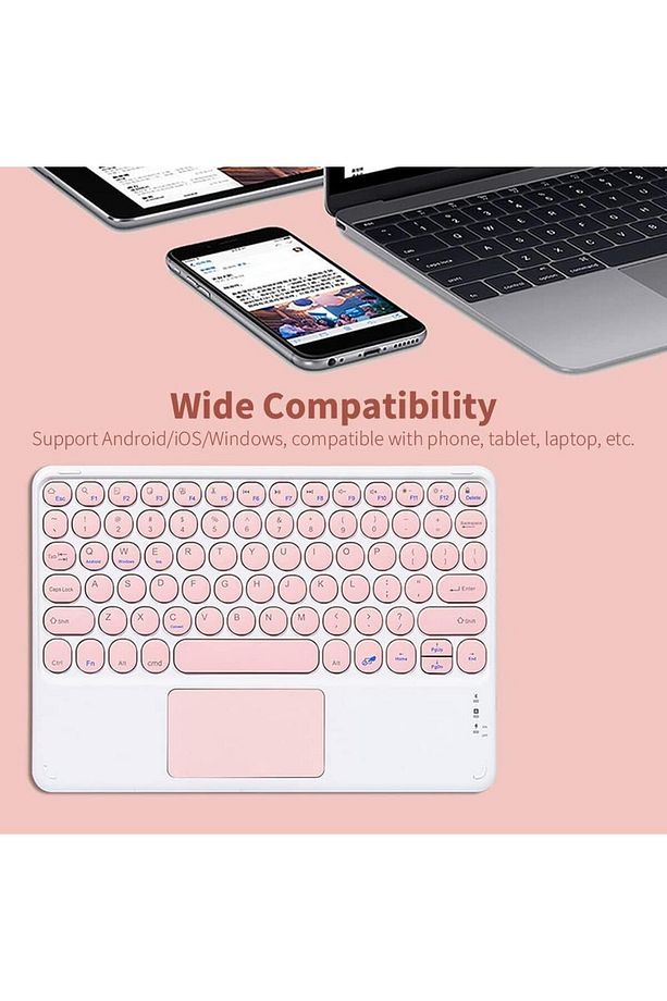 Kablosuz Touchpad Bluetooth Klavye - Ios Android Windows Uyumlu - Türkçe Dil - Şarjlı - Ult - 4