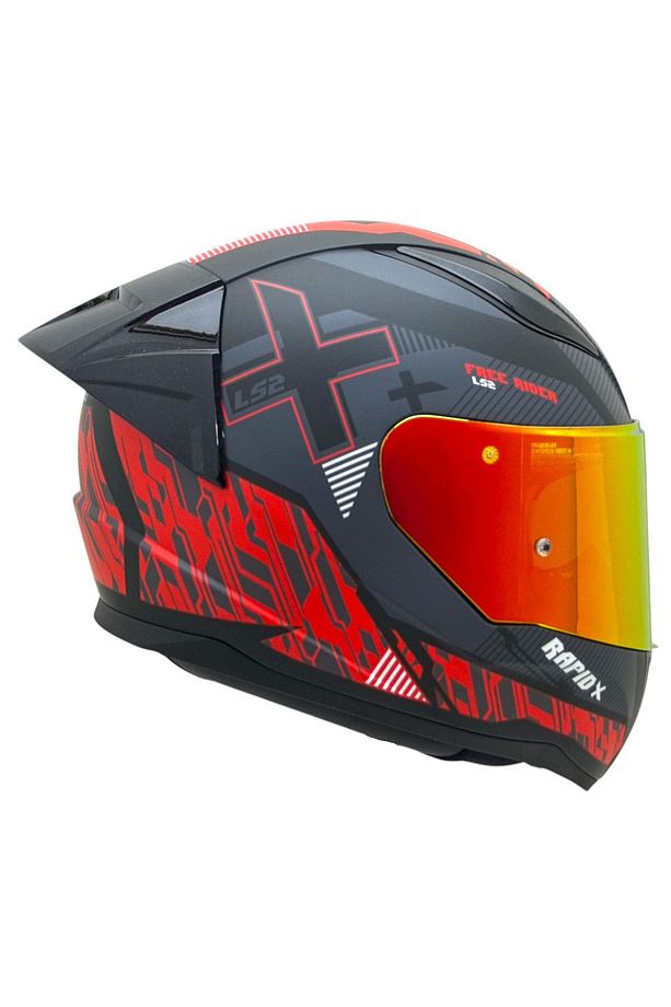 RAPID 2 XTREET MAT SİYAH-KIRMIZI KASK FULL SET - 3