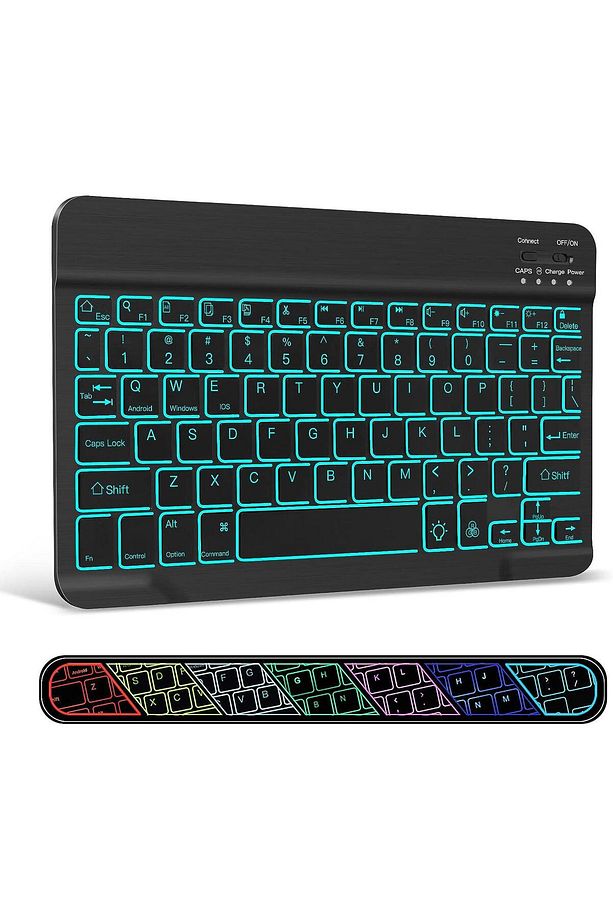 Bl30 7 Renk Bluetooth Kablosuz Türkçe Klavye - Android Ios Windows Uyumlu - Şarjlı - 10 Inç - 5