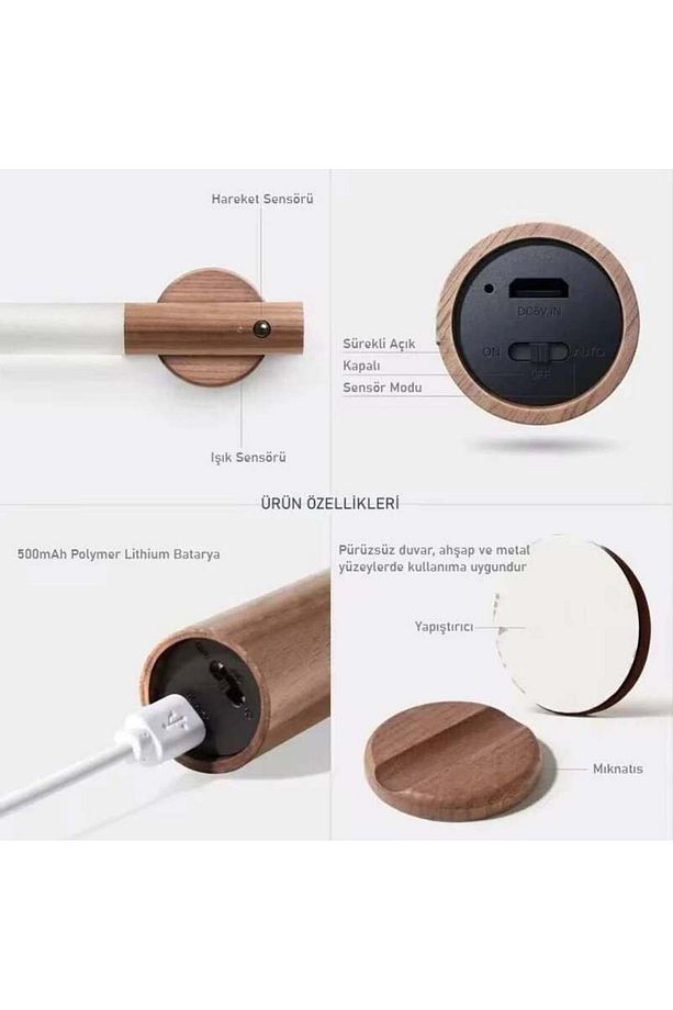 KUMRU MIKNATISLI SENSÖRLÜ ŞARJLI LED APLİK - 2