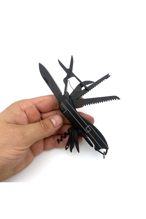 11 Fonksiyonlu Kamp Cep Çakısı Multitool Siyah - 5