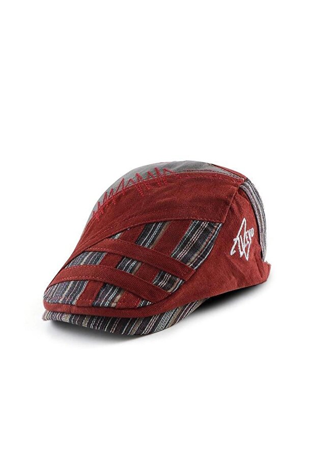 Italian Style Men's Cap Hat Canvas Adjustable Anti-Sweat Men's Red