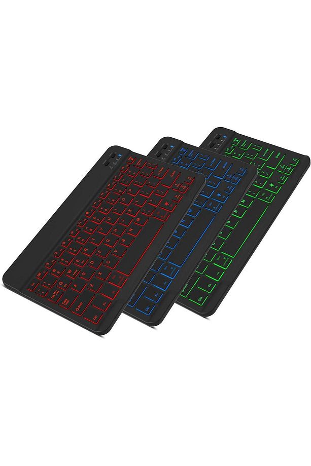 Bl30 7 Renk Bluetooth Kablosuz Türkçe Klavye - Android Ios Windows Uyumlu - Şarjlı - 10 Inç - 1
