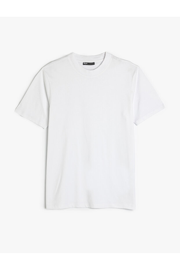Crew Neck Cotton Short Sleeve Basic Slim Fit T-Shirt