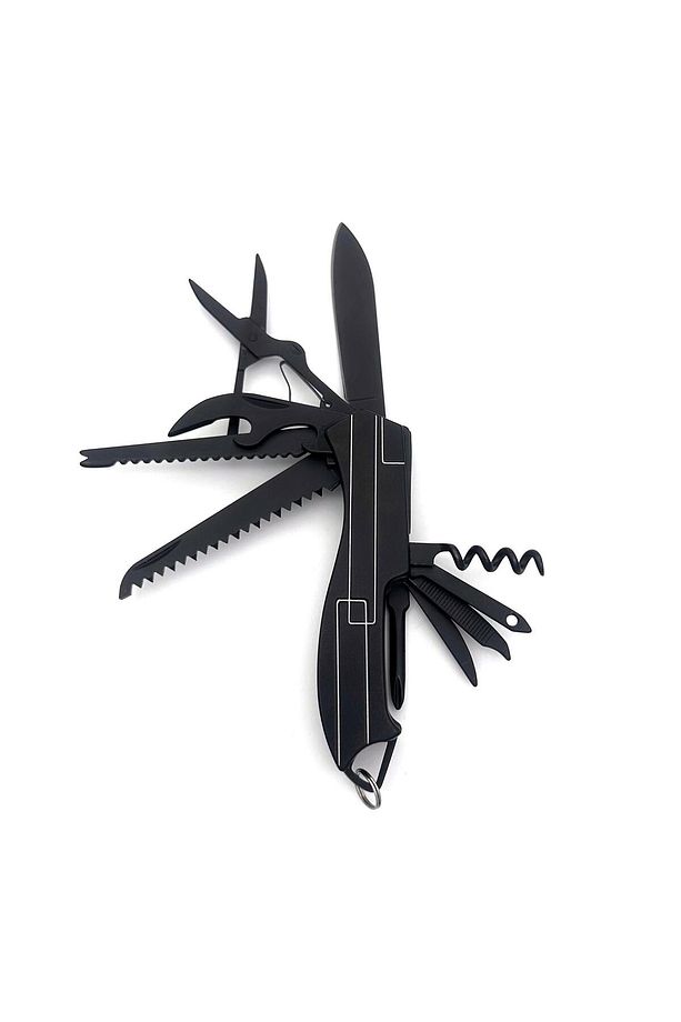 11 Fonksiyonlu Kamp Cep Çakısı Multitool Siyah - 3