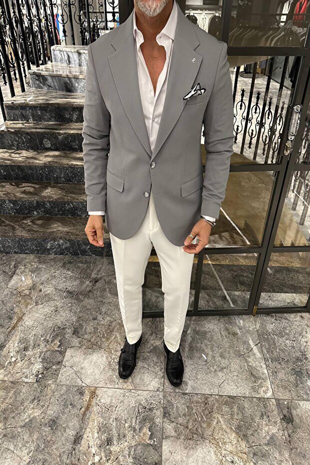 GENİŞ MONO YAKA CEKET - 2