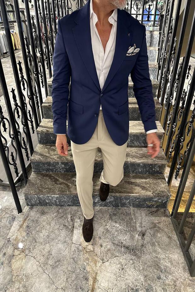 GENİŞ MONO YAKA CEKET - 3