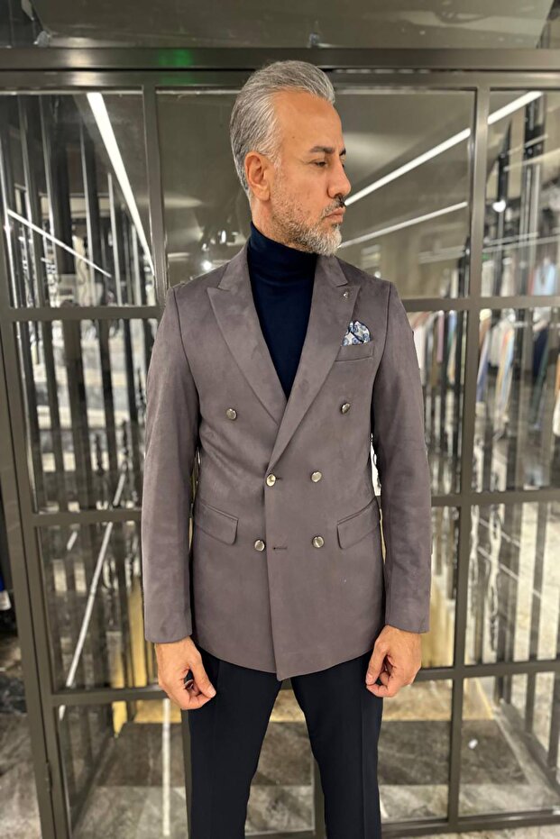 SÜET KRUVAZE CEKET - 1