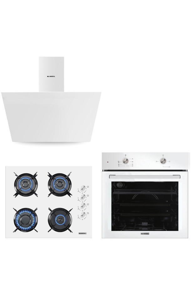 Home Basic Beyaz Cam Ankastre Set - 1