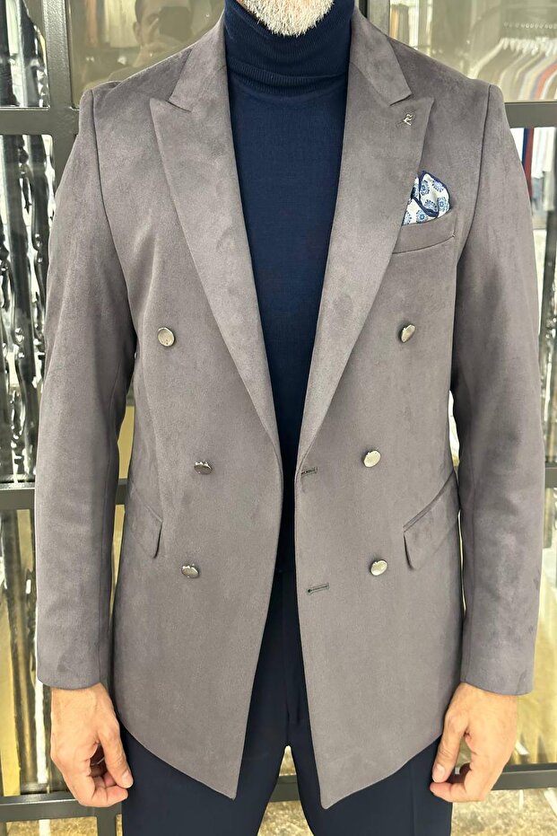 SÜET KRUVAZE CEKET - 4