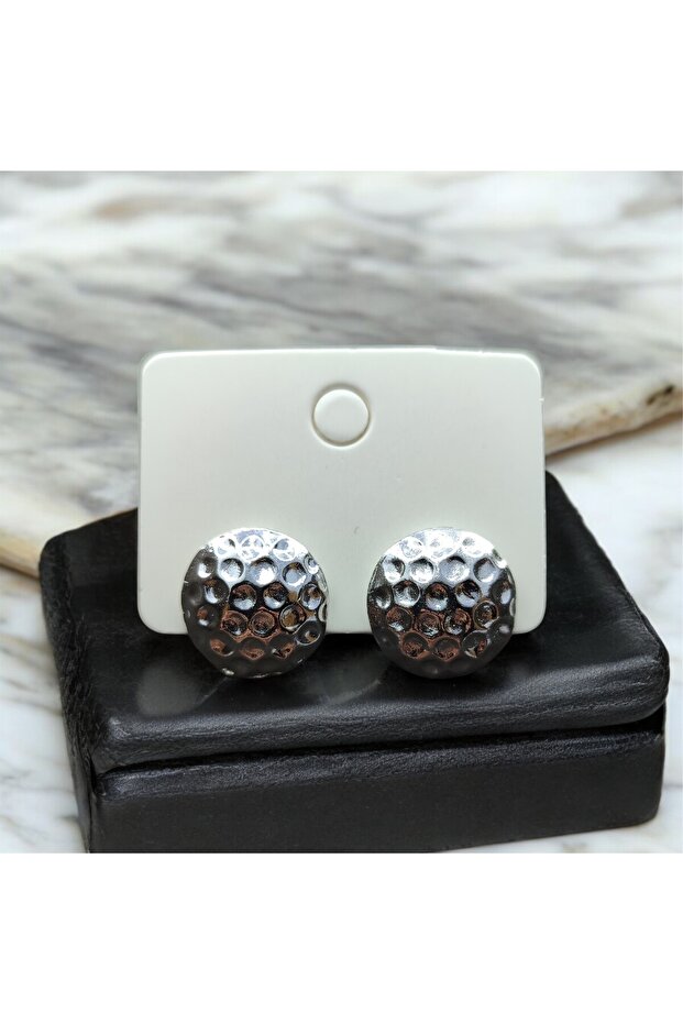 Round Patterned Earrings - 1