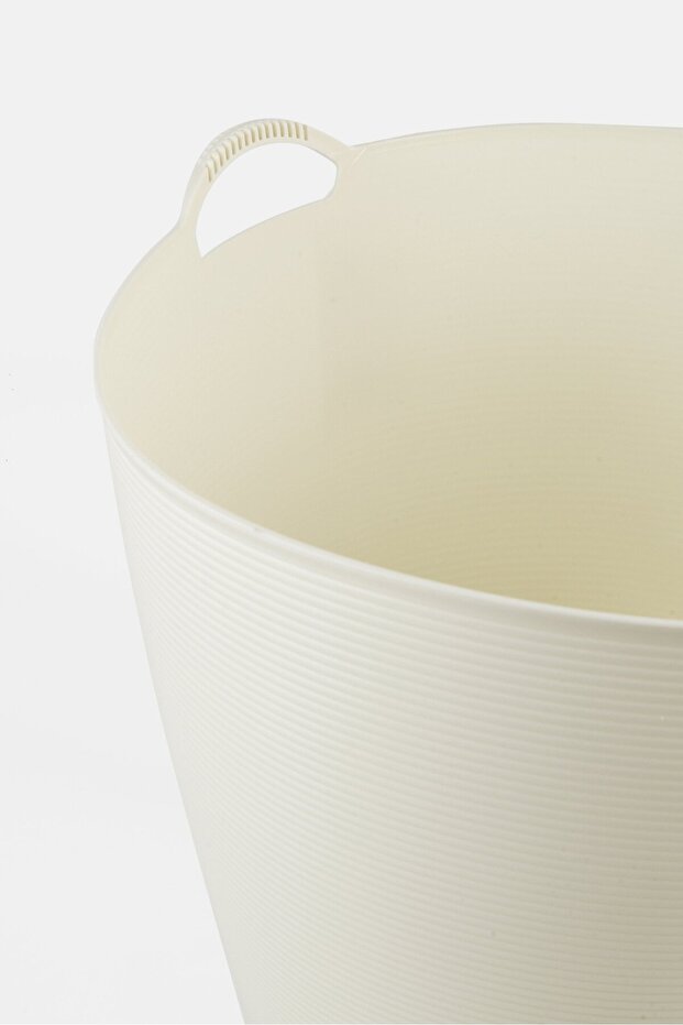 سلال تخزين بلاستيكية 28 لتر، بيج - 3