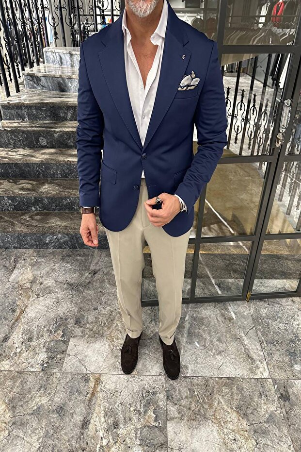 GENİŞ MONO YAKA CEKET - 2