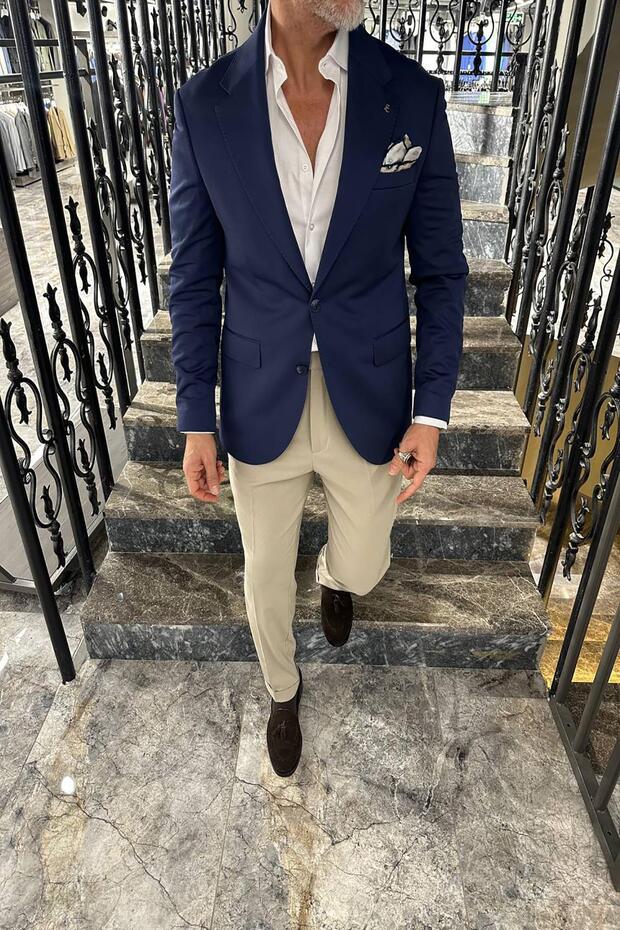 GENİŞ MONO YAKA CEKET - 5