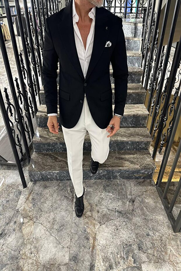 GENİŞ MONO YAKA CEKET - 2