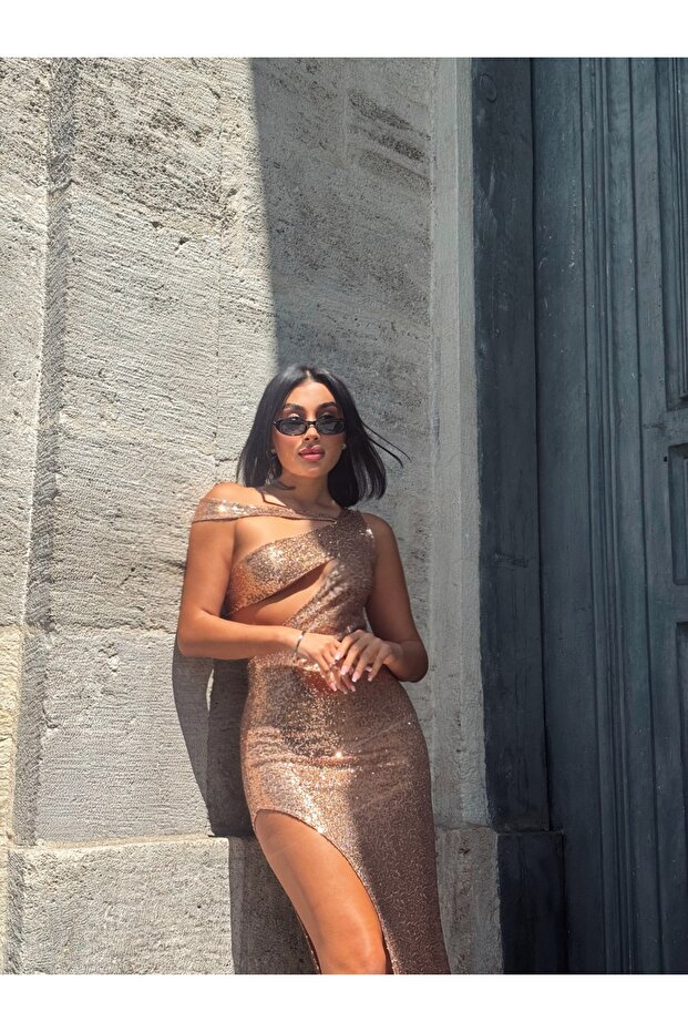 PUL PAYET UZUN ELBİSE - 6