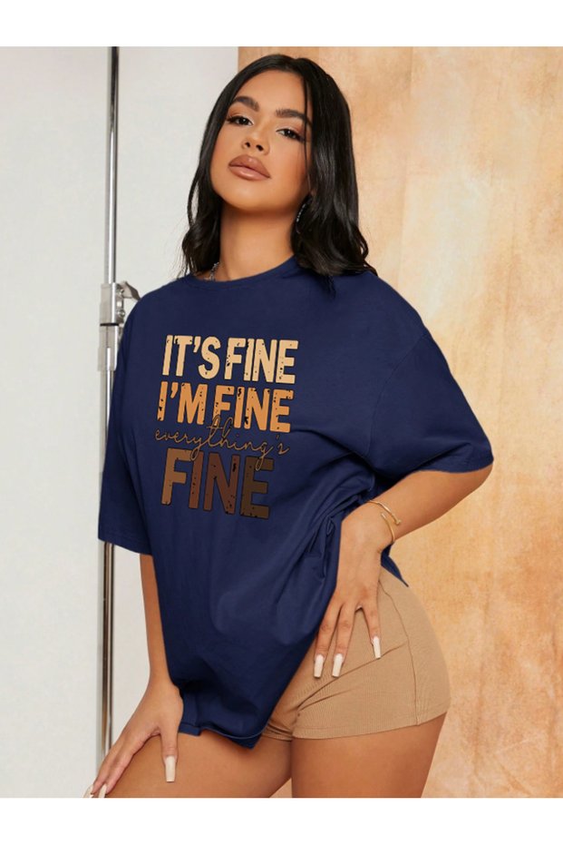 Unisex Fine Front Printed Oversize T-Shirt